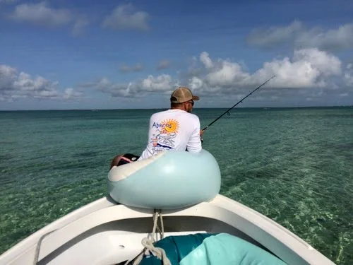 Man fishing in the Abacos for bonefish